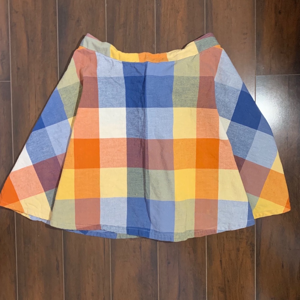 Mata Traders M multicolor checked cotton miniskirt